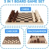 image:imageGSE Games amp Sports Expert 10 Wooden 3in1 Travel Size Chess Checkers Backgammon Board Game Combo Set for Kids amp Adults