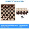 image:imageGSE Games amp Sports Expert 10 Wooden 3in1 Travel Size Chess Checkers Backgammon Board Game Combo Set for Kids amp Adults