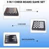 image:imageGSE Games amp Sports Expert 125 Premium Leather 3in1 Chess Checker and Backgammon Board Game Combo Set Classic Board Strategy Game for Kids amp Adults