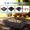 image:imageGSE Games amp Sports Expert 125 Premium Leather 5in1 Chess Checkers Backgammon Chinese Checkers and Poker Dice Board Game Combo Set for Kids amp Adults