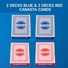 image:imageGSE Games amp Sports Expert 12Deck Canasta Cards with Point Values Includes Canasta and Hand amp Foot Game Rules Traditional Rummy Game Playing Cards2 Blue 2 Red Cards