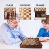 image:imageGSE Games amp Sports Expert 15 Large Wooden 2in1 Chess amp Checkers Board Game Combo Set with Drawer Board Games Chess Checker Set for Kids amp Adults