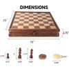 image:imageGSE Games amp Sports Expert 15 Large Wooden 2in1 Chess amp Checkers Board Game Combo Set with Drawer Board Games Chess Checker Set for Kids amp Adults