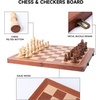 image:imageGSE Games amp Sports Expert 15 Large Wooden Folding 2in1 Chess and Checkers Board Game Combo Set Portable Travel Board Games Chess Checker Set