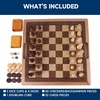 image:imageGSE Games amp Sports Expert 16 Deluxe 3in1 Wooden Folding Chess Checker amp Backgammon Board Game Combo Set Portable Travel Game Set for Kids amp Adults