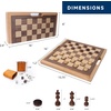 image:imageGSE Games amp Sports Expert 16 Deluxe 3in1 Wooden Folding Chess Checker amp Backgammon Board Game Combo Set Portable Travel Game Set for Kids amp Adults
