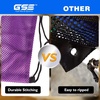 image:imageGSE Games amp Sports Expert 18x12 Purple Mesh Drawstring Bag for Baseballs Softballs Tennis Pickleball Balls Golf Balls Mesh Sports Equipment Bag with Lock for Gym Swim Gear Laundry amp ToysPurple