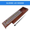 image:imageGSE Games amp Sports Expert 2Track Wooden Cribbage Board Game Box with Playing Cards Metal Pegs and Storage Drawer Classic Cribbage Board with Large Storage3Track Cribbage Board with Cards
