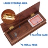 image:imageGSE Games amp Sports Expert 2Track Wooden Cribbage Board Game Box with Playing Cards Metal Pegs and Storage Drawer Classic Cribbage Board with Large Storage2Track Cribbage Board with Card