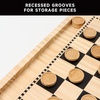 image:imageGSE Games amp Sports Expert 2in1 Reversible Natural Wood Checkers and TicTacToe Board Combo Set with Game Pieces Family Game for Kids amp Adults