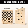 image:imageGSE Games amp Sports Expert 2in1 Reversible Natural Wood Checkers and TicTacToe Board Combo Set with Game Pieces Family Game for Kids amp Adults