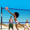 image:imageGSE Games amp Sports Expert Outdoor Badminton and Volleyball Combo Set Yard Net Game Set with Ball Pump Boundary Line and Carry Bag for Backyard Beach Lawn and Park Family GamesPortable Volleyball Set