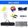 image:imageGSE Games amp Sports Expert Outdoor Badminton and Volleyball Combo Set Yard Net Game Set with Ball Pump Boundary Line and Carry Bag for Backyard Beach Lawn and Park Family GamesPortable Volleyball Set