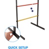 image:imageGSE Games amp Sports Expert Premium Solid Wood Ladder Ball Toss Game Set with Ladder Ball Bolas amp Carrying Case for Outdoor Backyard LawnMetal Ladder Toss Game Set