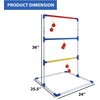image:imageGSE Games amp Sports Expert Premium Solid Wood Ladder Ball Toss Game Set with Ladder Ball Bolas amp Carrying Case for Outdoor Backyard LawnPlastic Ladder Toss Game Set