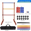 image:imageGSE Games amp Sports Expert Premium Solid Wood Ladder Ball Toss Game Set with Ladder Ball Bolas amp Carrying Case for Outdoor Backyard LawnWood Ladder Toss Game Set