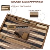 image:imageGSE Games amp Sports Expert Premium Wooden Folding Inlay Backgammon Board Game Set Classic Traditional Strategy Board Games Focus 17 InchesWooddouble Stripe