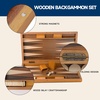 image:imageGSE Games amp Sports Expert Premium Wooden Folding Inlay Backgammon Board Game Set Classic Traditional Strategy Board Games Focus 17 InchesWoodfocus