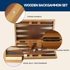 image:imageGSE Games amp Sports Expert Premium Wooden Folding Inlay Backgammon Board Game Set Classic Traditional Strategy Board Games Focus 17 InchesWoodfocus