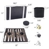 image:imageGSE Premium Leather Backgammon Board Game Set BlackampGrey Medium  Premium Leather Travel Folding Board Classic Game Set Leather Case IncludedLeatherblackgrey