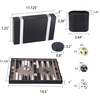 image:imageGSE Premium Leather Backgammon Board Game Set BlackampGrey Medium  Premium Leather Travel Folding Board Classic Game Set Leather Case IncludedLeatherblackgrey