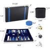 image:imageGSE Premium Leather Backgammon Board Game Set BlackampGrey Medium  Premium Leather Travel Folding Board Classic Game Set Leather Case IncludedLeatherblackblue