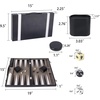 image:imageGSE Premium Leather Backgammon Board Game Set BlackampGrey Medium  Premium Leather Travel Folding Board Classic Game Set Leather Case IncludedLeatherblackgrey
