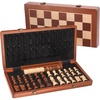 image:imageGSE Games amp Sports Expert 15 Large Wooden Folding 2in1 Chess and Checkers Board Game Combo Set Portable Travel Board Games Chess Checker Set