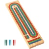 image:imageGSE Games amp Sports Expert 2Track Wooden Cribbage Board Game Box with Playing Cards Metal Pegs and Storage Drawer Classic Cribbage Board with Large StorageFolding Cribbage Board