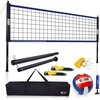 image:imageGSE Games amp Sports Expert Outdoor Badminton and Volleyball Combo Set Yard Net Game Set with Ball Pump Boundary Line and Carry Bag for Backyard Beach Lawn and Park Family GamesPortable Volleyball Set