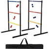 image:imageGSE Games amp Sports Expert Premium Solid Wood Ladder Ball Toss Game Set with Ladder Ball Bolas amp Carrying Case for Outdoor Backyard LawnMetal Ladder Toss Game Set