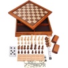 image:imageGSE Games amp Sports Expert Wooden 7in1 Chess Checkers Backgammon Dominoes Cribbage Board Playing Card amp Poker Dice Game Combo Set Deluxe