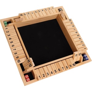 image:imageGSE Games amp Sports Expert 14 Player Wooden Shut The Box Board Game with 8 Dice 4Way 12 Numbers Shut The Box Dice Set of Popular English Pub Board Game  WalnutNatural Wood