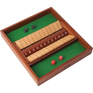 image:imageGSE Games amp Sports Expert 2Player Wooden Shut The Box 12 Numbers Dice Game Board with RedBlack Dice Classic Tabletop Version of The Popular English Pub Game