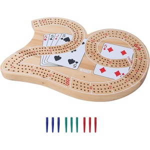 image:imageGSE Games amp Sports Expert 2Track Wooden Cribbage Board Game Box with Playing Cards Metal Pegs and Storage Drawer Classic Cribbage Board with Large Storage29 Cribbage Board