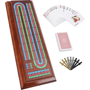 image:imageGSE Games amp Sports Expert 2Track Wooden Cribbage Board Game Box with Playing Cards Metal Pegs and Storage Drawer Classic Cribbage Board with Large Storage3Track Cribbage Board with Cards