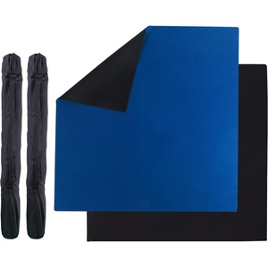 image:imageGSE Games amp Sports Expert 32 x 32 Inches Rubber AntiSlip Playmat Mahjong Dominoes Poker Cards and Board Games Tabletop Cover Mat with Carrying Bag GreenBlack  Blue