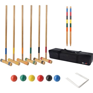 image:imageGSE Games amp Sports Expert 36 Deluxe Six Player Croquet Set with Wooden Mallets Colored Balls Sturdy Carrying Bag for Family amp Friends Great for Outdoor Lawn Backyard ParkDeluxe Croquet Set