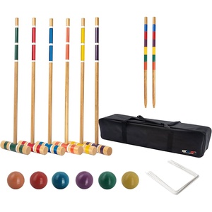 image:imageGSE Games amp Sports Expert 36 Deluxe Six Player Croquet Set with Wooden Mallets Colored Balls Sturdy Carrying Bag for Family amp Friends Great for Outdoor Lawn Backyard ParkClassic Croquet Set