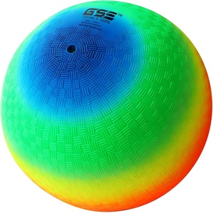 image:imageGSE Games amp Sports Expert 578510 Inflatable Playground Ball Kickball Bouncy Dodge Ball Handball for KidAdult Perfect for Recess Ball Games Gym Yoga Exercises Schools Sports ActivitiesRainbow