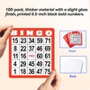 image:imageGSE Bingo Game Cards with EasyRead Numbers 100 Reusable Paper Bingo Sheets Set100pack