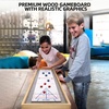 image:imageGSE Games amp Sports Expert 2in1 Solid Wood Shuffleboard and Curling Tabletop Game Board Set with 8 Rollers for Family and Friends