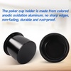 image:imageGSE Games amp Sports Expert Jumbo Aluminum Cup Holder Dropin Cup Holder for Casino Poker Tables Work Desks Boats RVs Cars amp Trucks Silver 2PackBlack