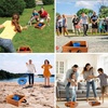 image:imageGSE Games amp Sports Expert Premium Wood Washer Toss Game Set with 8 Washers with Bottle Opener for Adults and Family Portable Lawn Game for Beach Backyard Pitching Tailgating CampingOak