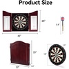 image:imageGSE Games amp Sports Expert Professional Solid Wood Classic Dartboard Cabinet with SisalBristle Dartboard Scoreboard and 6 Steel Tip Darts Easy Assembly Complete with All Accessories BlackDeluxe Cherry