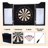 image:imageGSE Games amp Sports Expert Professional Solid Wood Classic Dartboard Cabinet with SisalBristle Dartboard Scoreboard and 6 Steel Tip Darts Easy Assembly Complete with All Accessories BlackBlack