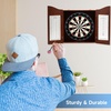 image:imageGSE Games amp Sports Expert Professional Solid Wood Classic Dartboard Cabinet with SisalBristle Dartboard Scoreboard and 6 Steel Tip Darts Easy Assembly Complete with All Accessories BlackDeluxe Walnut