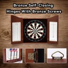 image:imageGSE Games amp Sports Expert Professional Solid Wood Classic Dartboard Cabinet with SisalBristle Dartboard Scoreboard and 6 Steel Tip Darts Easy Assembly Complete with All Accessories BlackDeluxe Walnut