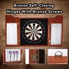 image:imageGSE Games amp Sports Expert Professional Solid Wood Classic Dartboard Cabinet with SisalBristle Dartboard Scoreboard and 6 Steel Tip Darts Easy Assembly Complete with All Accessories BlackMahogany