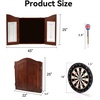 image:imageGSE Games amp Sports Expert Professional Solid Wood Classic Dartboard Cabinet with SisalBristle Dartboard Scoreboard and 6 Steel Tip Darts Easy Assembly Complete with All Accessories BlackDeluxe Walnut